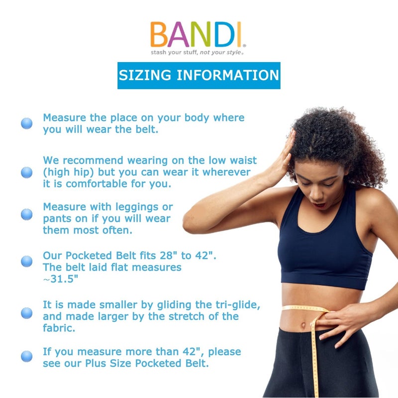 BANDI Large Travel and Running Belt, Securely Carry Keys, Phone, Medicine, Money or Food While You Exercise or Travel Within Its Sleek 3 Pocket Design, Size 7.5 Inch by 3.5 Inch Confetti One Size - Image 5
